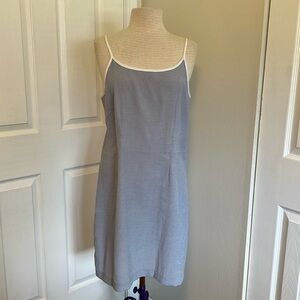 Especially Yours 2 Piece Blue/White Spaghetti Strap Dress with Sleeveless Jacket